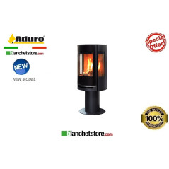 Stufa a legna Mod.Aduro 9.3 -Acciaio nero -Aduro Tronic 6 Kw