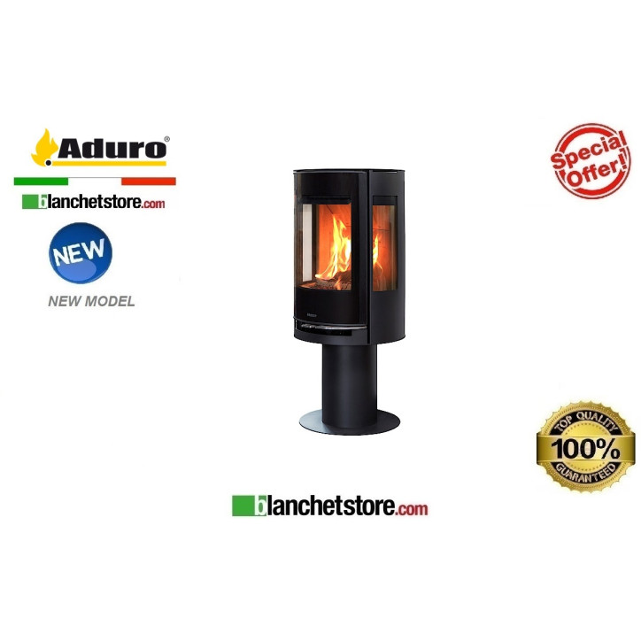 Stufa a legna Mod.Aduro 9.3 -Acciaio nero -Aduro Tronic 6 Kw