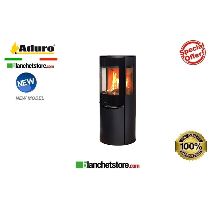 Stufa a legna Mod.Aduro 9.5 -Acciaio nero -Aduro Tronic 6 Kw