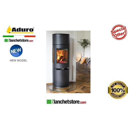 Stufa a legna Mod.Aduro 9.7 -Acciaio nero -Aduro Tronic 6 Kw