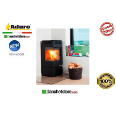 Stufa a legna Mod.Aduro 12 -Acciaio nero -Aduro Tronic 6 Kw