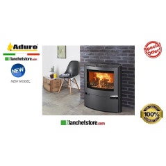 Stufa a legna Mod.Aduro 15 -Acciaio nero -Aduro Tronic 6 Kw