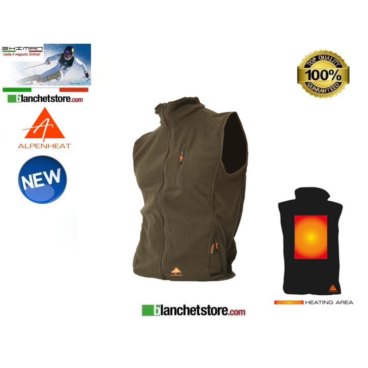 Alpenheat Gilet chauffant Vert FIRE-FLEECE Tg. XS