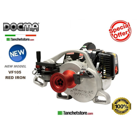 VERRICELLO PORTATILE FOREST WINCH DOCMA VF105 RED IRON+FUNE 100M