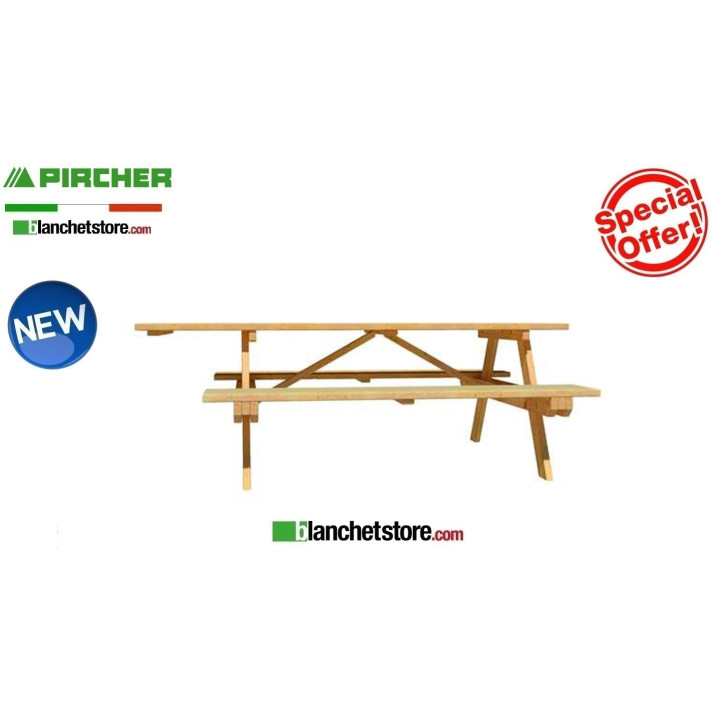 Pircher reversible table and benches Mod. SIRMIONE 210x153 Larch