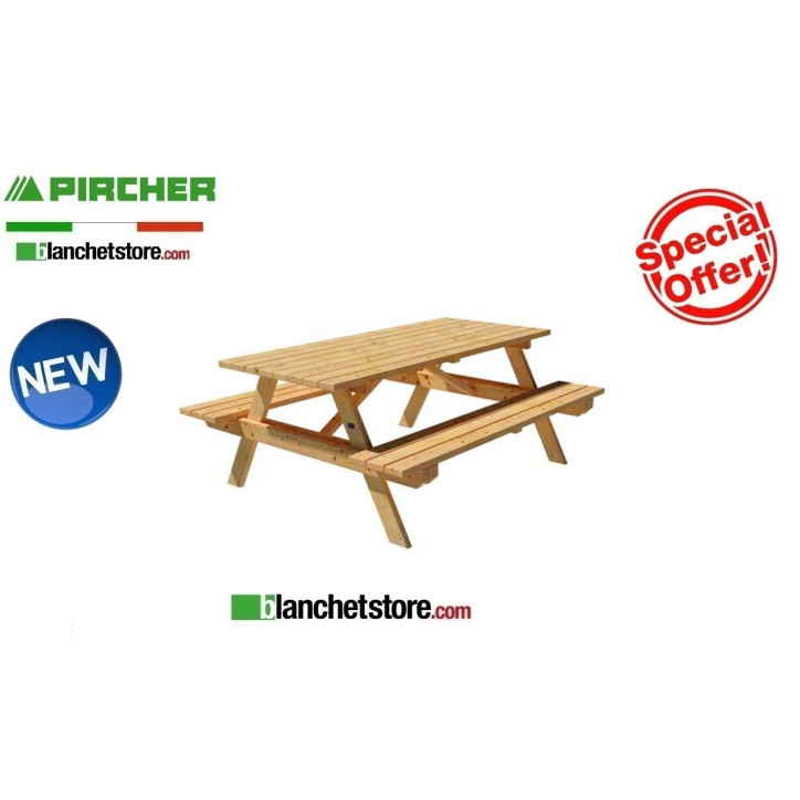 Pircher reversible table and benches Mod. SIRMIONE 210x153 Larch