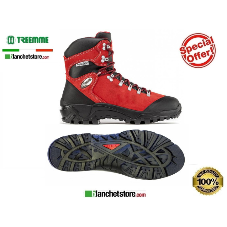 Treemme Leather Cut-Resistant Boot Acquastop 91224/1 N.41 Red