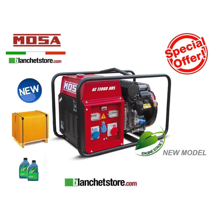 Generateur Mosa group electrogene GE 13000 HBS HONDA GX 630 Demarrage electrique